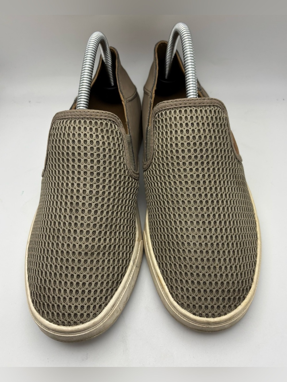 OluKai Pehuea Slip On Shoes Womens 9 Brown Mesh Leather Casual Comfort - Picture 2 of 6